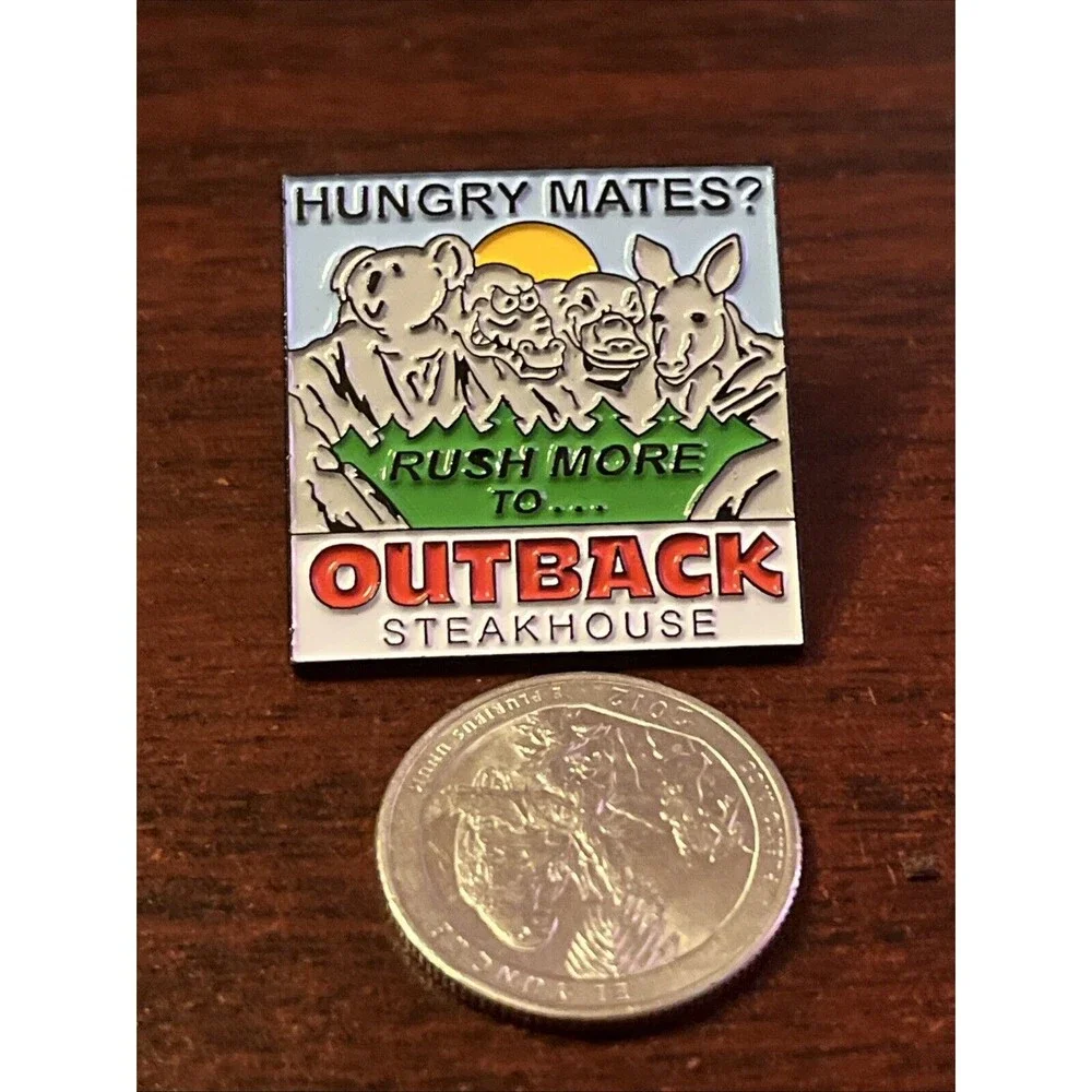 Outback Steakhouse Mount Rushmore “Hungry‎ Mates?” Lapel Hat Pin